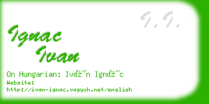 ignac ivan business card